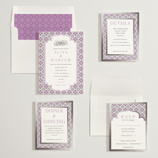 This is a iris foil stamped wedding invitations with foil pressed by Oma N. Ramkhelawan called kareem printing on signature in standard