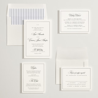 This is a silk foil stamped wedding invitations with foil pressed by Kelly Schmidt called greenwood printing on signature in standard