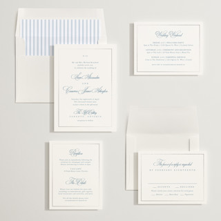 This is a ocean foil stamped wedding invitations with foil pressed by Kelly Schmidt called greenwood printing on signature in standard