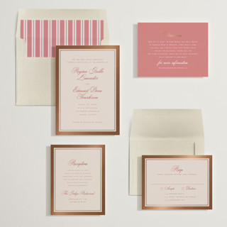 This is a rouge foil stamped wedding invitations with foil pressed by chocomocacino called krytharaki printing on signature in standard