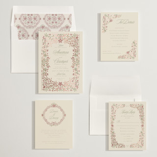 This is a rosewater foil stamped wedding invitations with foil pressed by Vera Lim called fairytale.. printing on signature in standard