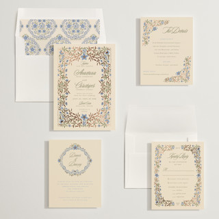 This is a meadowlight foil stamped wedding invitations with foil pressed by Vera Lim called fairytale.. printing on signature in standard