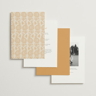 This is a ochre foil stamped wedding invitations with foil pressed by Hannah Bowman called marigold printing on signature in standard