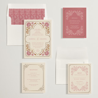 This is a rosewood foil stamped wedding invitations with foil pressed by Hannah Bowman called marigold printing on signature in standard