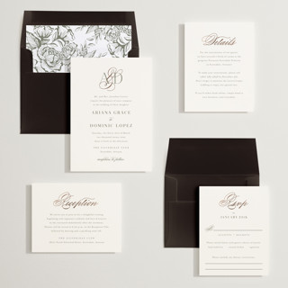 This is a sage foil stamped wedding invitations with foil pressed by Jennifer Postorino called gilded ampersand printing on signature in standard