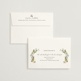 This is a blush foil stamped wedding invitations with foil pressed by Susan Moyal called tropica printing on signature in standard