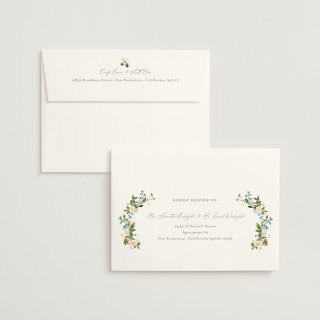 This is a onyx foil stamped wedding invitations with foil pressed by Susan Moyal called tropica printing on signature in standard