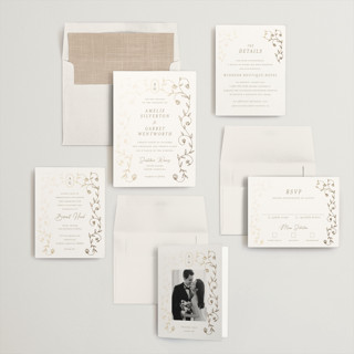 This is a chiffon foil stamped wedding invitations with foil pressed by chocomocacino called cantuccini printing on signature in standard