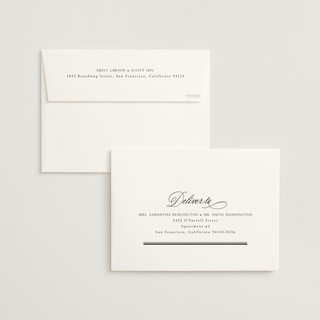 This is a noir foil stamped wedding invitations with foil pressed by Nicole Walsh called lustre printing on signature in standard