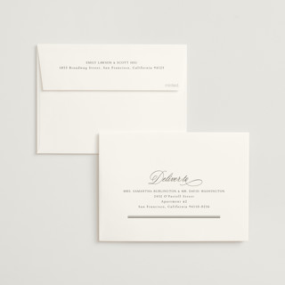 This is a sand foil stamped wedding invitations with foil pressed by Nicole Walsh called lustre printing on signature in standard