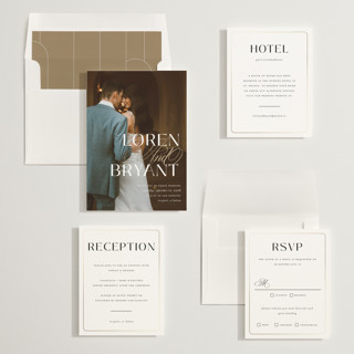 This is a cotton foil stamped wedding invitations with foil pressed by Christie Garcia called loren printing on recycled smooth signature in standard