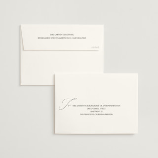 This is a beach foil stamped wedding invitations with foil pressed by Angela Thompson called eloquent printing on signature in standard