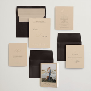 This is a beach foil stamped wedding invitations with foil pressed by Angela Thompson called eloquent printing on signature in standard