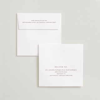 This is a dusty rose foil stamped wedding invitations with foil pressed by Stacy Maalouf called framed photo printing on recycled smooth signature in standard