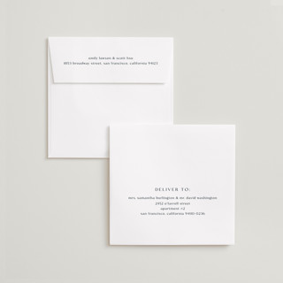 This is a navy foil stamped wedding invitations with foil pressed by Stacy Maalouf called framed photo printing on recycled smooth signature in standard