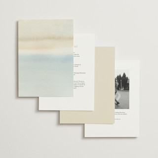 This is a sand foil stamped wedding invitations with foil pressed by Janean Hinger called contemplate printing on signature in standard