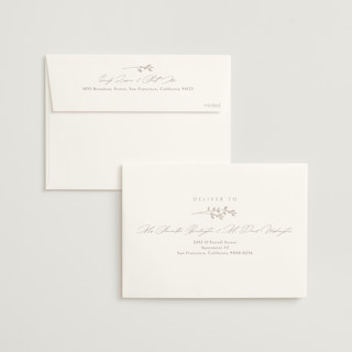 This is a mist foil stamped wedding invitations with foil pressed by Kelly Schmidt called quince printing on signature in standard