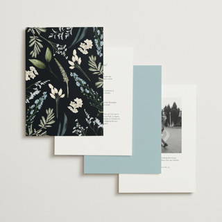 This is a marine foil stamped wedding invitations with foil pressed by Susan Moyal called bold bouquet printing on signature in standard