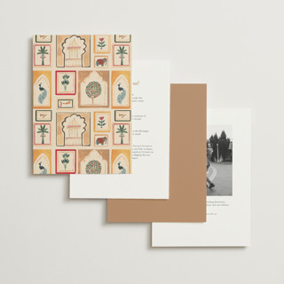 This is a milk foil stamped wedding invitations with foil pressed by Teju Reval called indian elephant printing on signature in standard