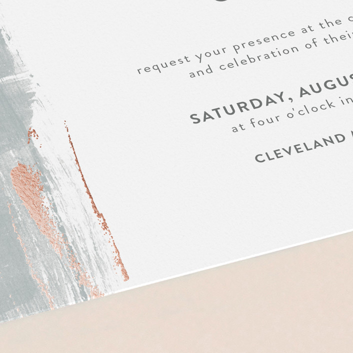 Painted Canvas FoilPressed Wedding Invitations by Robin Ott Minted