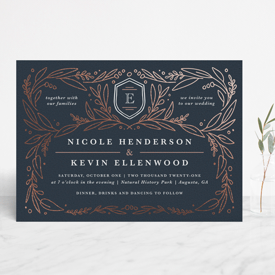 Entwined FoilPressed Wedding Invitations by Kristen Smith Minted