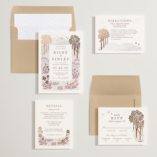 This is a plum foil stamped wedding invitations with foil pressed by Paper Sun Studio called in the country printing on signature in standard