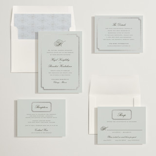 This is a sea foil stamped wedding invitations with foil pressed by chocomocacino called lussekatter printing on signature in standard