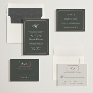 This is a charcoal foil stamped wedding invitations with foil pressed by chocomocacino called lussekatter printing on signature in standard