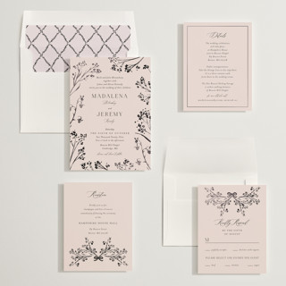 This is a powder foil stamped wedding invitations with foil pressed by frau brandt called shining florals printing on signature in standard