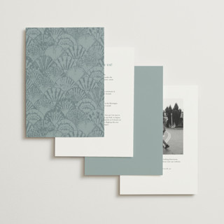 This is a ocean foil stamped wedding invitations with foil pressed by Maria Alou called by the seashore printing on signature in standard