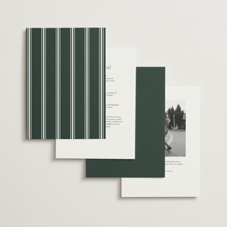 This is a hunter green foil stamped wedding invitations with foil pressed by Nicole Walsh called side stripe printing on signature in standard