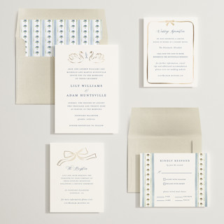 This is a lakes foil stamped wedding invitations with foil pressed by Sarah Knight called swan song printing on signature in standard