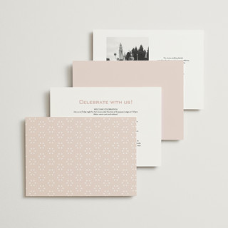 This is a blush foil stamped wedding invitations with foil pressed by Laura Hamm called tropical getaway printing on signature in standard