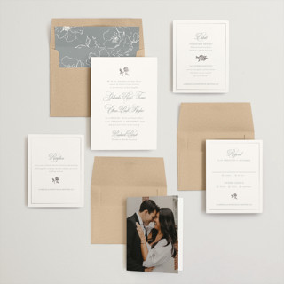 This is a silver lining foil stamped wedding invitations with foil pressed by Design Lotus called here with you printing on signature in standard