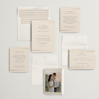 This is a vanilla foil stamped wedding invitations with foil pressed by Stacey Meacham called style and grace printing on signature in standard