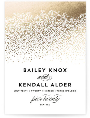 Sparkling Celebration Foil Pressed Wedding Invitations