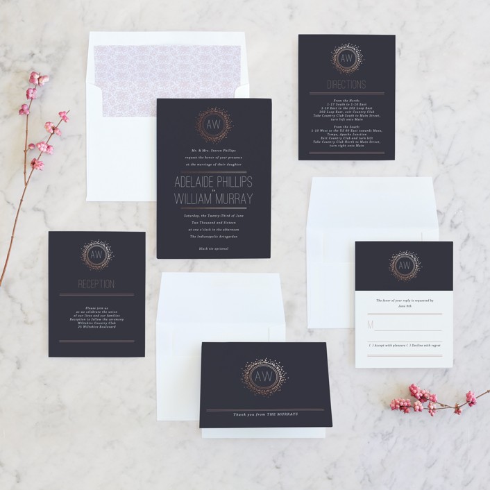 Halo FoilPressed Wedding Invitations by Design Lotus Minted