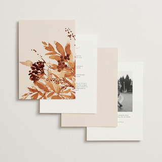 This is a rust foil stamped wedding invitations with foil pressed by Chris Griffith called wedding in aspen printing on signature in standard