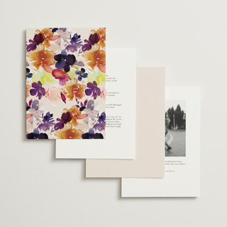 This is a cream foil stamped wedding invitations with foil pressed by Lori Wemple called bouquet printing on signature in standard