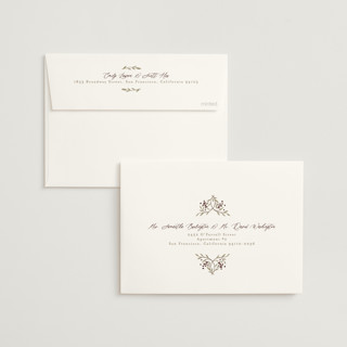 This is a almond foil stamped wedding invitations with foil pressed by Alethea and Ruth called illuminated storybook printing on signature in standard