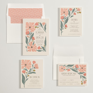 This is a rose foil stamped wedding invitations with foil pressed by Karidy Walker called storybook garden printing on signature in standard