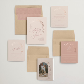 This is a blush foil stamped wedding invitations with foil pressed by Vera Lim called the arc printing on signature in standard