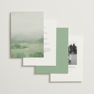 This is a mint foil stamped wedding invitations with foil pressed by Everett Paper Goods called hillside printing on signature in standard