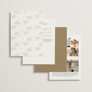 This is a almond foil stamped wedding invitations with foil pressed by Jennifer Postorino called polished printing on signature in standard