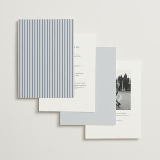 This is a sky foil stamped wedding invitations with foil pressed by Stacey Meacham called hydrangea bloom printing on signature in standard