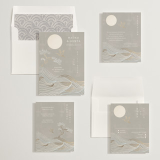 This is a ash foil stamped wedding invitations with foil pressed by Jelena Vuletic called asahi printing on signature in standard