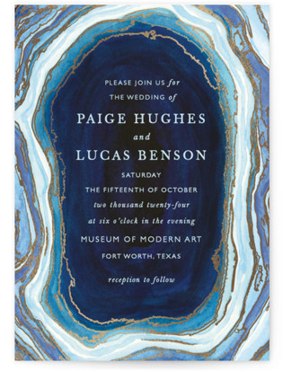 Gilt Agate Foil Pressed Wedding Invitations