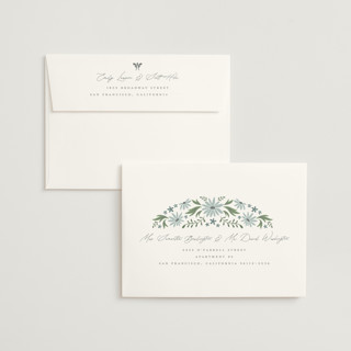 This is a seafoam foil stamped wedding invitations with foil pressed by Erin German called sadie printing on signature in standard