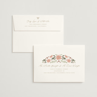 This is a soft rose foil stamped wedding invitations with foil pressed by Erin German called sadie printing on signature in standard