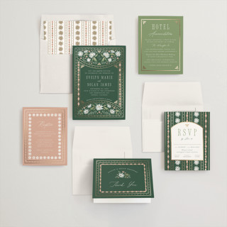 This is a garden foil stamped wedding invitations with foil pressed by Erin German called sadie printing on signature in standard